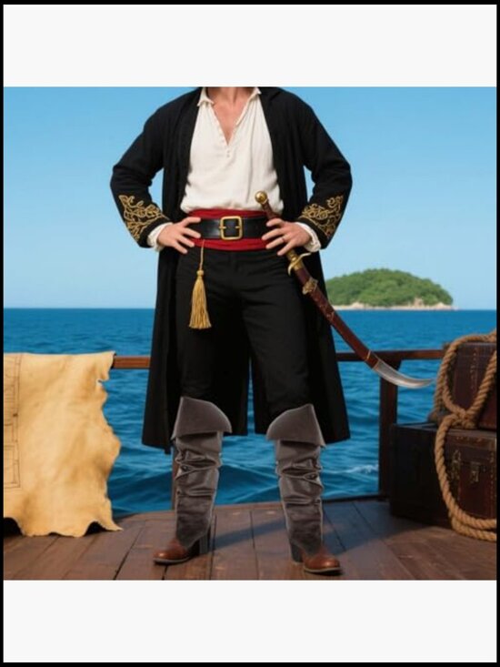 Medieval Pirate Boot Covers Renaissance Gothic Cosplay Costume Men Women